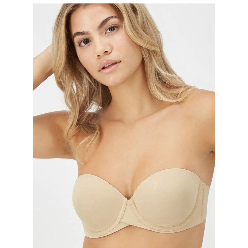 Maidenform Ultimate Stay Put Strapless Underwire Beige Bra #SE6990 Size 38B - Picture 9 of 11